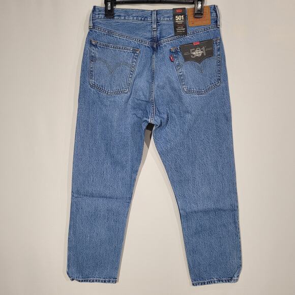 Levi's Premium 501 Original Cropped Women's Jeans Athens Slide Medium Wash Sz 32 - Picture 2 of 9